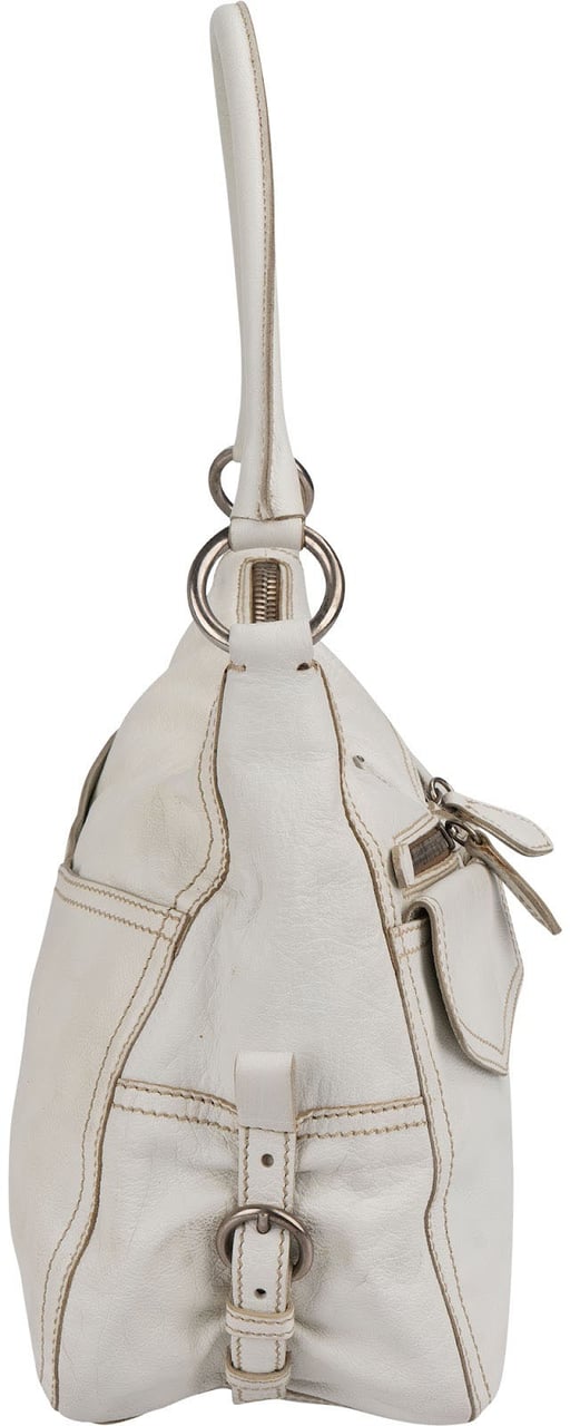 Prada Leather Double Pocket Triangle Shoulder Bag Wit
