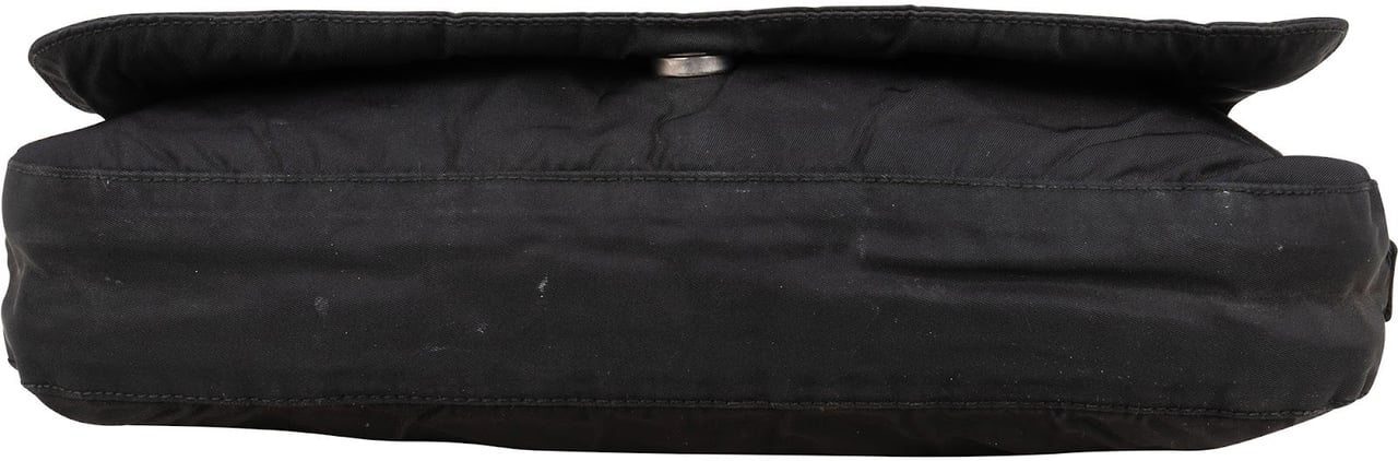 Prada Nero Tessuto Plastic Chain Shoulder Bag Zwart