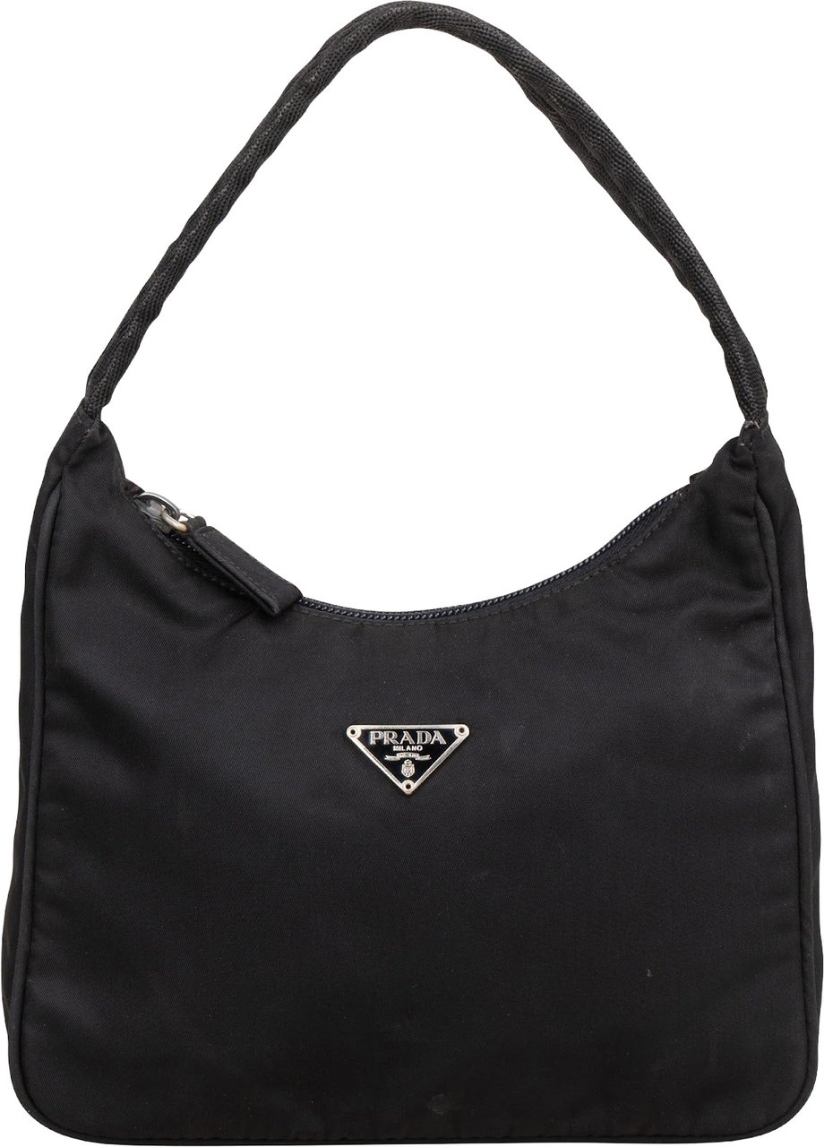 Prada Prada Nylon Triangle Vintage Re-Edition Handbag Zwart