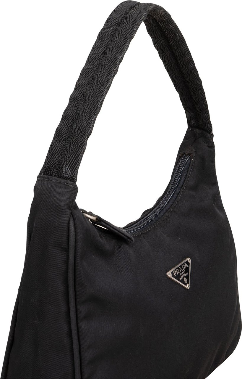 Prada Prada Nylon Triangle Vintage Re-Edition Handbag Zwart