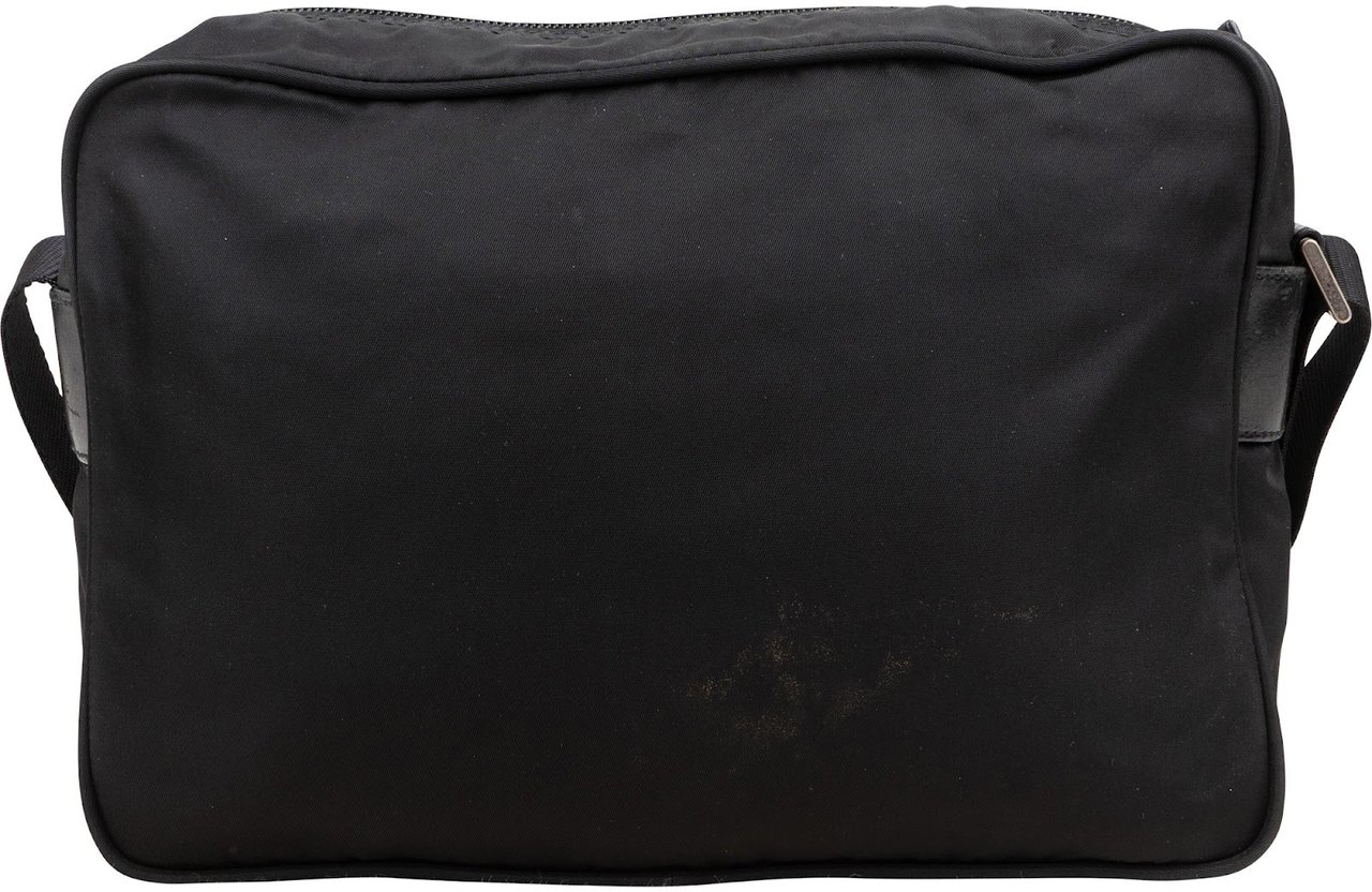 Prada Prada Nylon Triangle Messenger Crossbody Bag Zwart