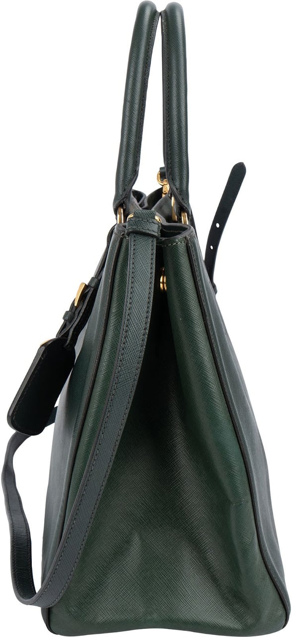 Prada Prada Saffiano Leather Lux Galleria Handbag Donkergroen