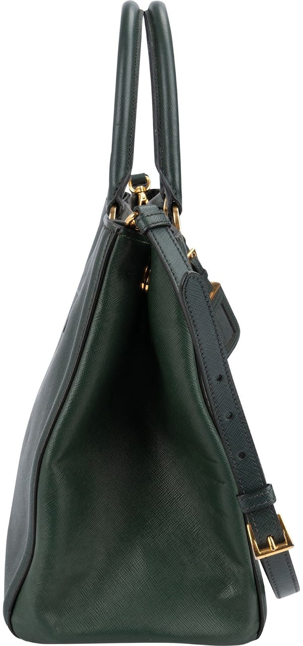 Prada Prada Saffiano Leather Lux Galleria Handbag Donkergroen