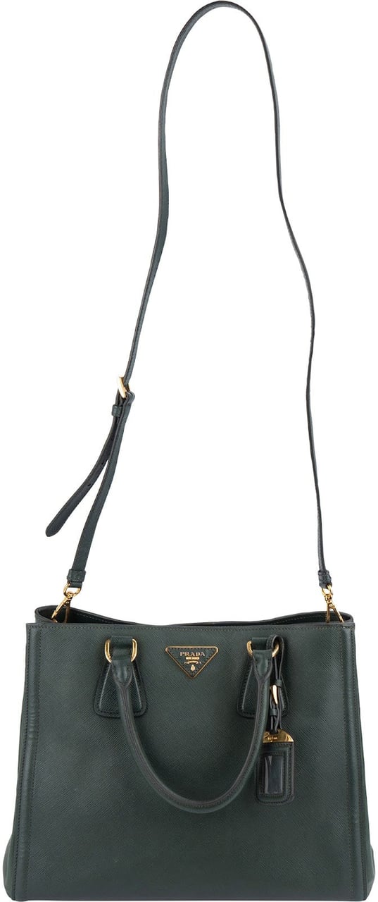 Prada Prada Saffiano Leather Lux Galleria Handbag Donkergroen