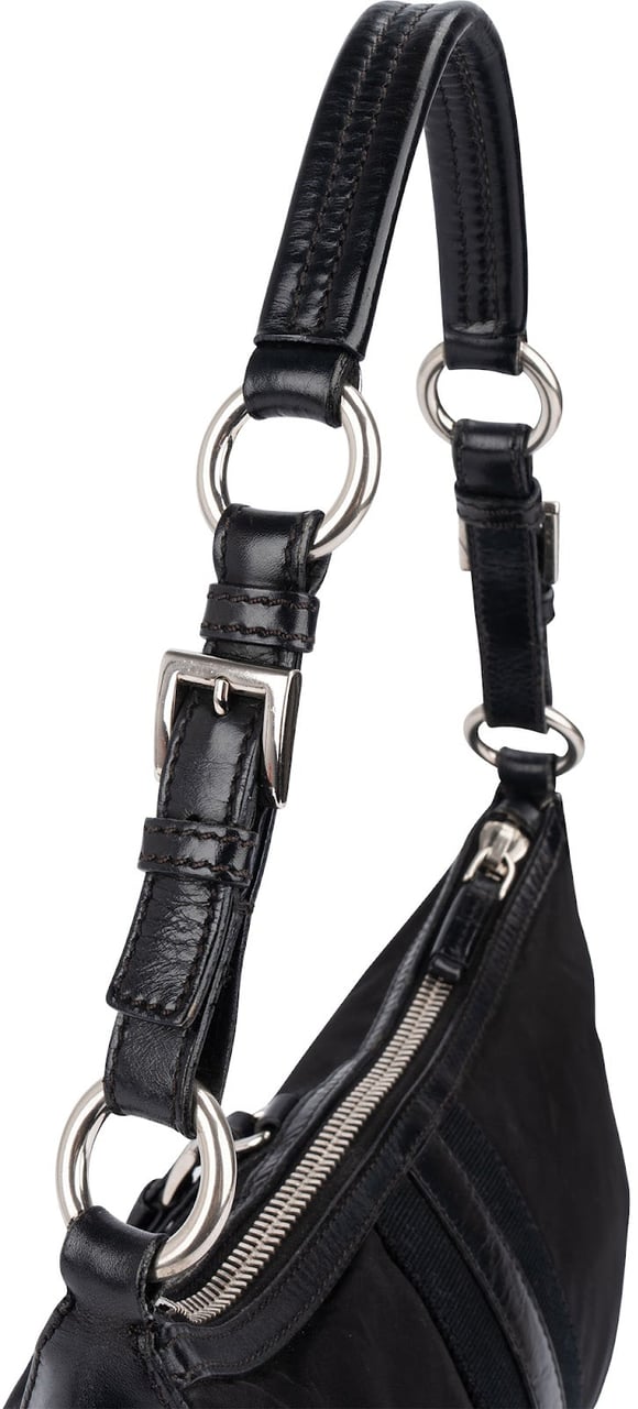 Prada Prada Tessuto Leather Shoulder Bag Zwart