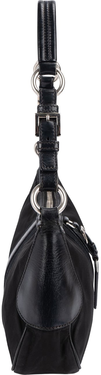 Prada Prada Tessuto Leather Shoulder Bag Zwart