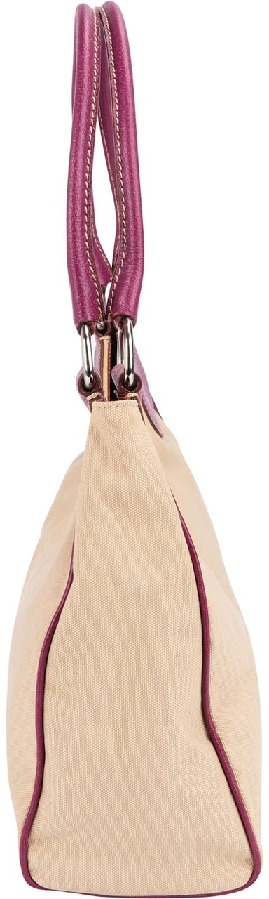 Prada Leather Semitracolla Triangle Shoulder Bag Beige