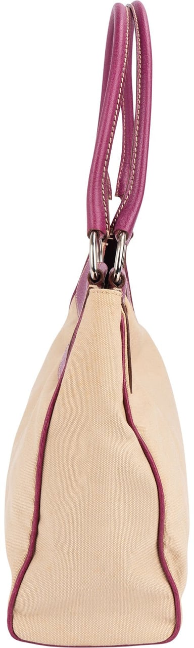 Prada Leather Semitracolla Triangle Shoulder Bag Beige