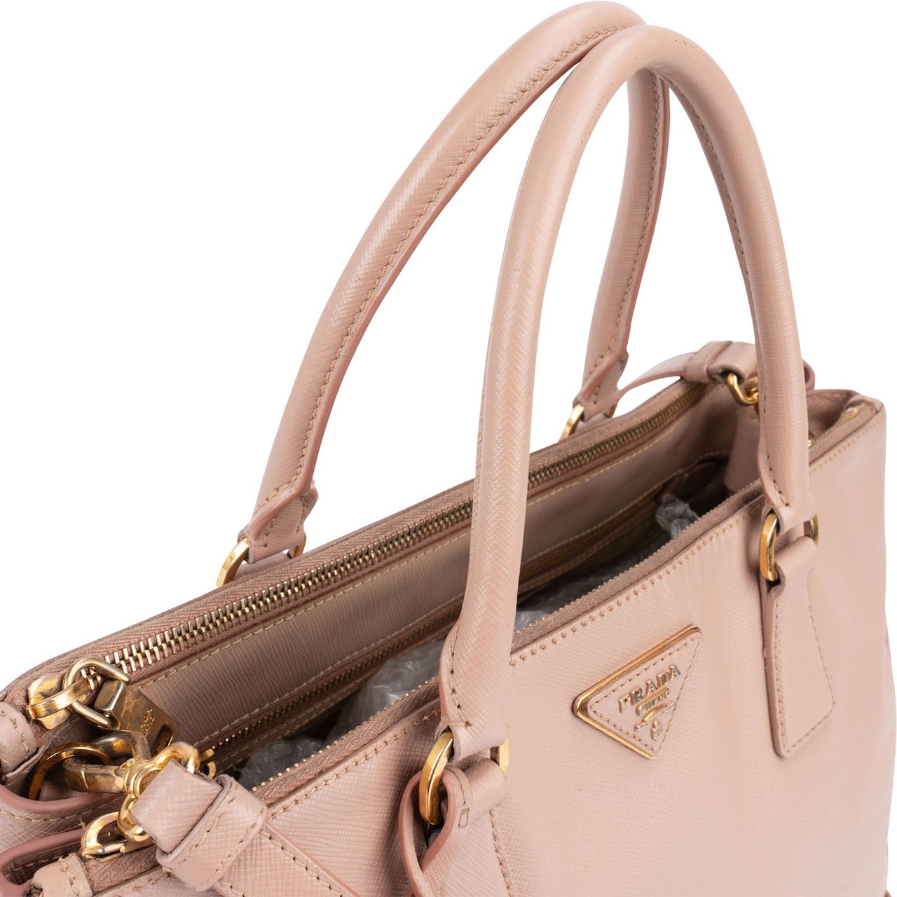 Prada Prada Saffiano Leather Galleria Handbag Rood