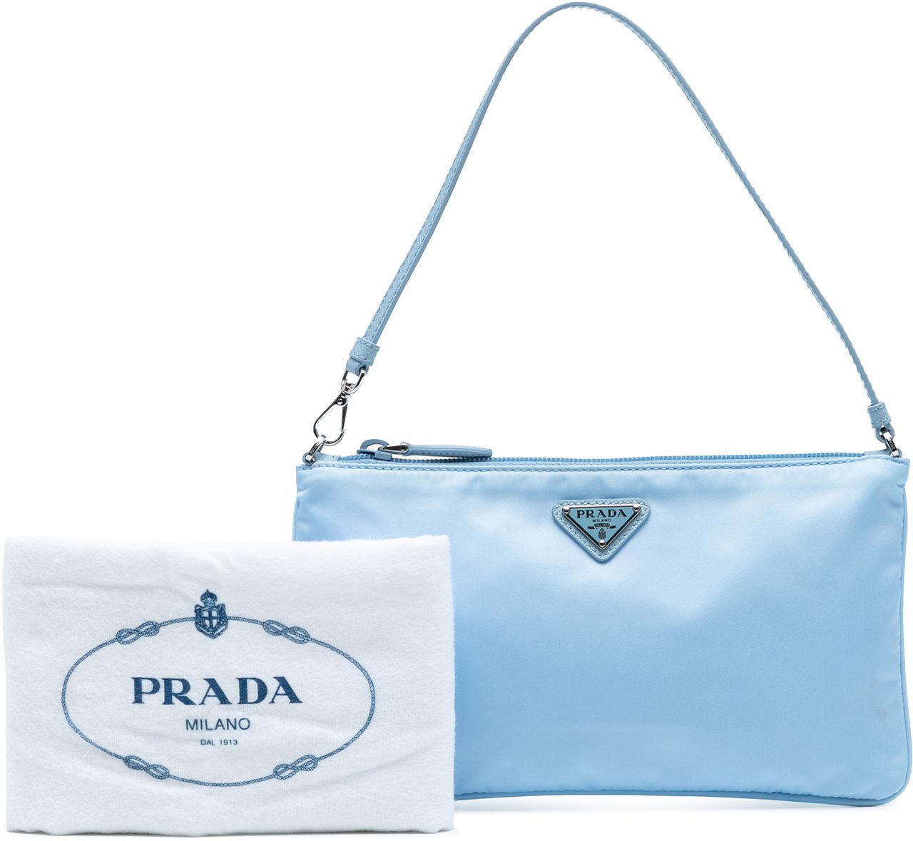 Prada Re Nylon Pochette Blauw