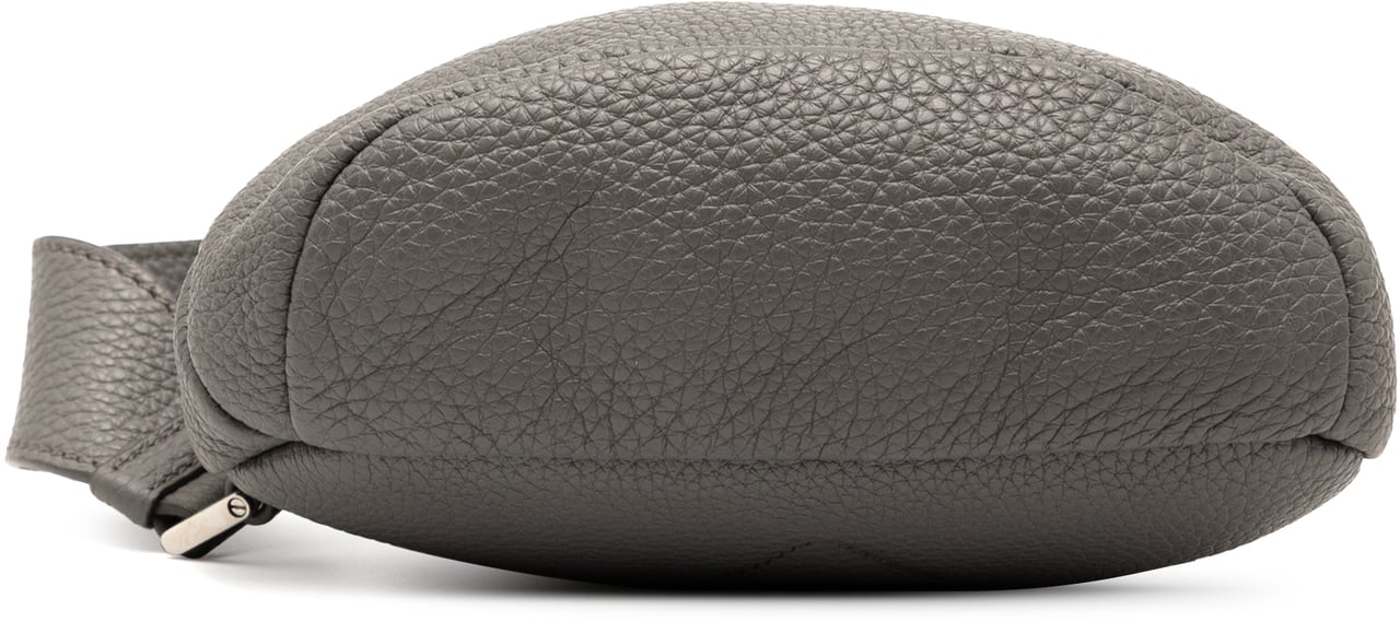 Prada Vitello Daino Logo Embossed Sling Bag Grijs