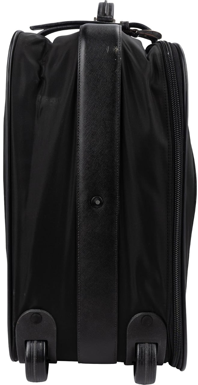 Prada Prada Saffiano Leather Weekender Garment Travel Bag Zwart