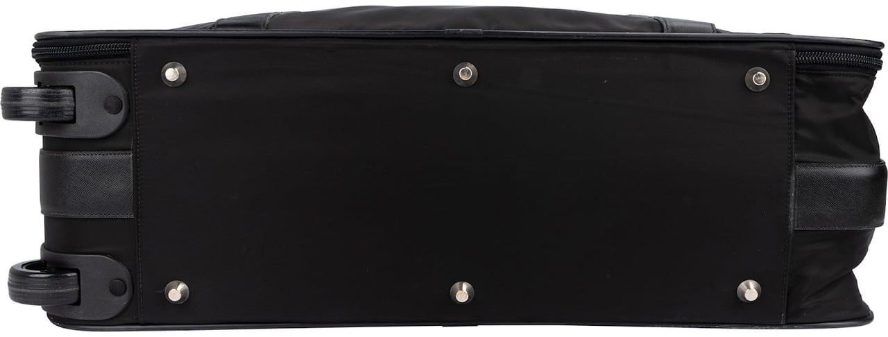 Prada Prada Saffiano Leather Weekender Garment Travel Bag Zwart