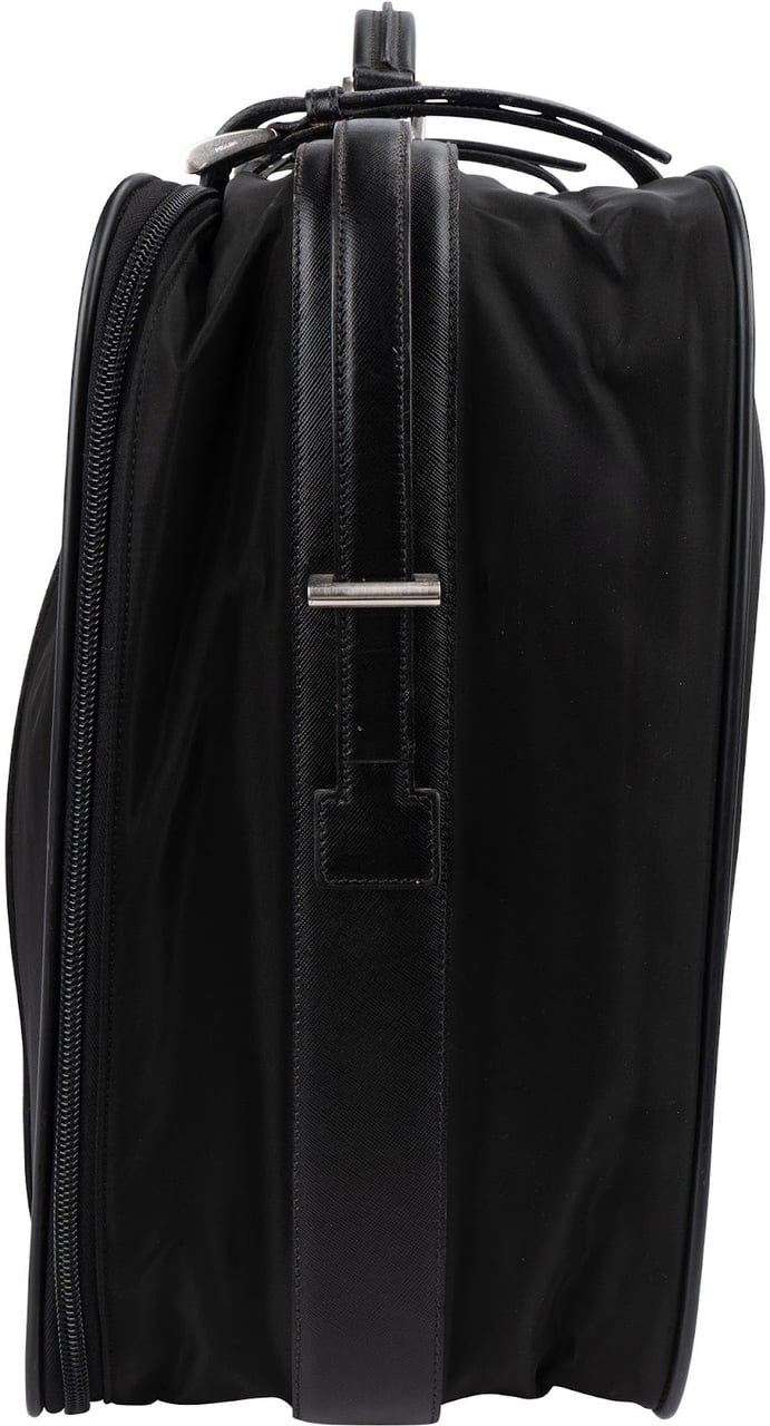 Prada Prada Saffiano Leather Weekender Garment Travel Bag Zwart