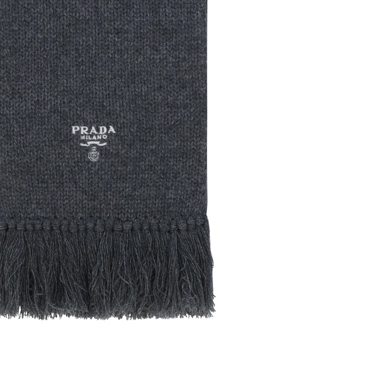 Prada Cashmere Logo Scarf Grijs