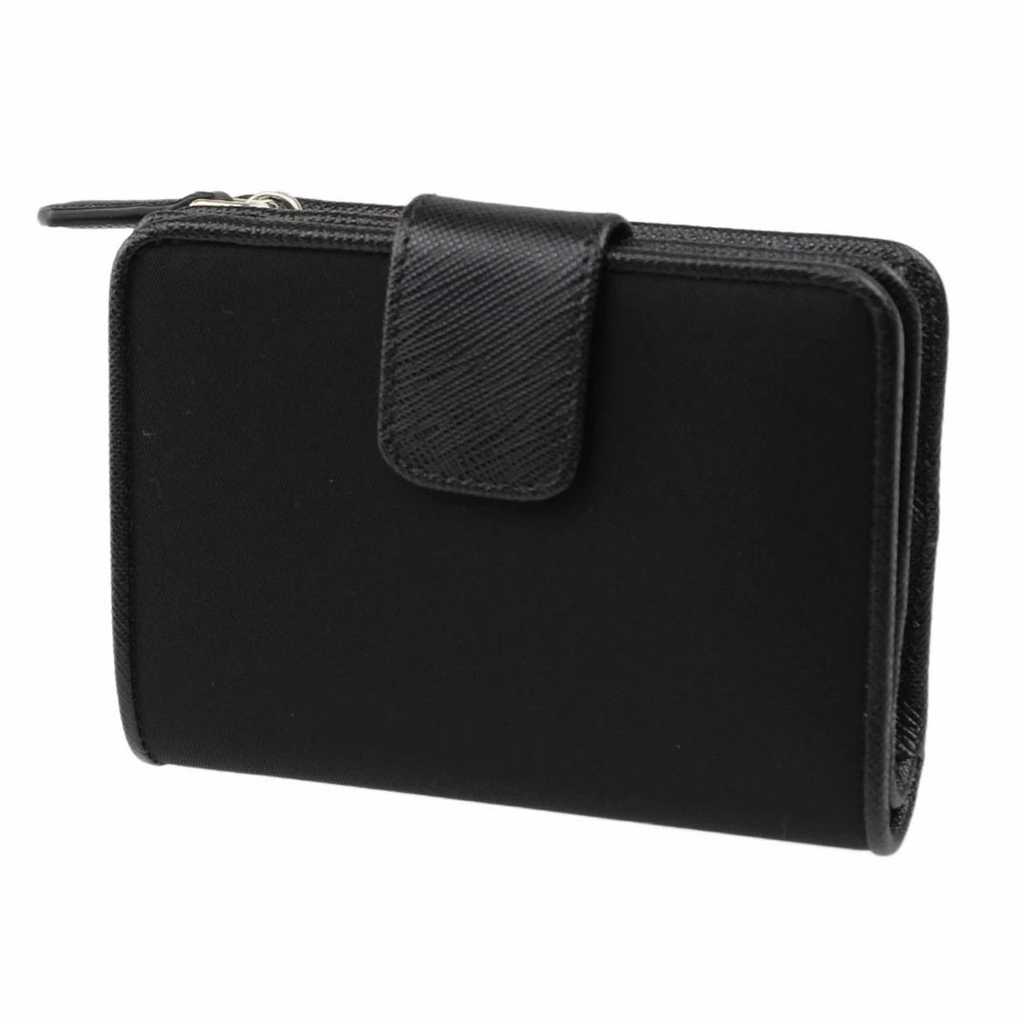 Prada Nylon and Leather French Wallet Zwart