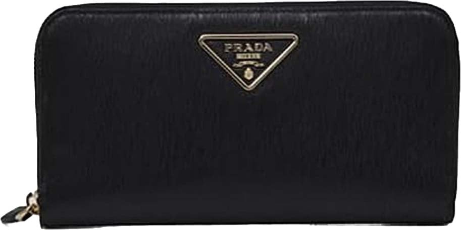 Prada Leather Logo Wallet Zwart