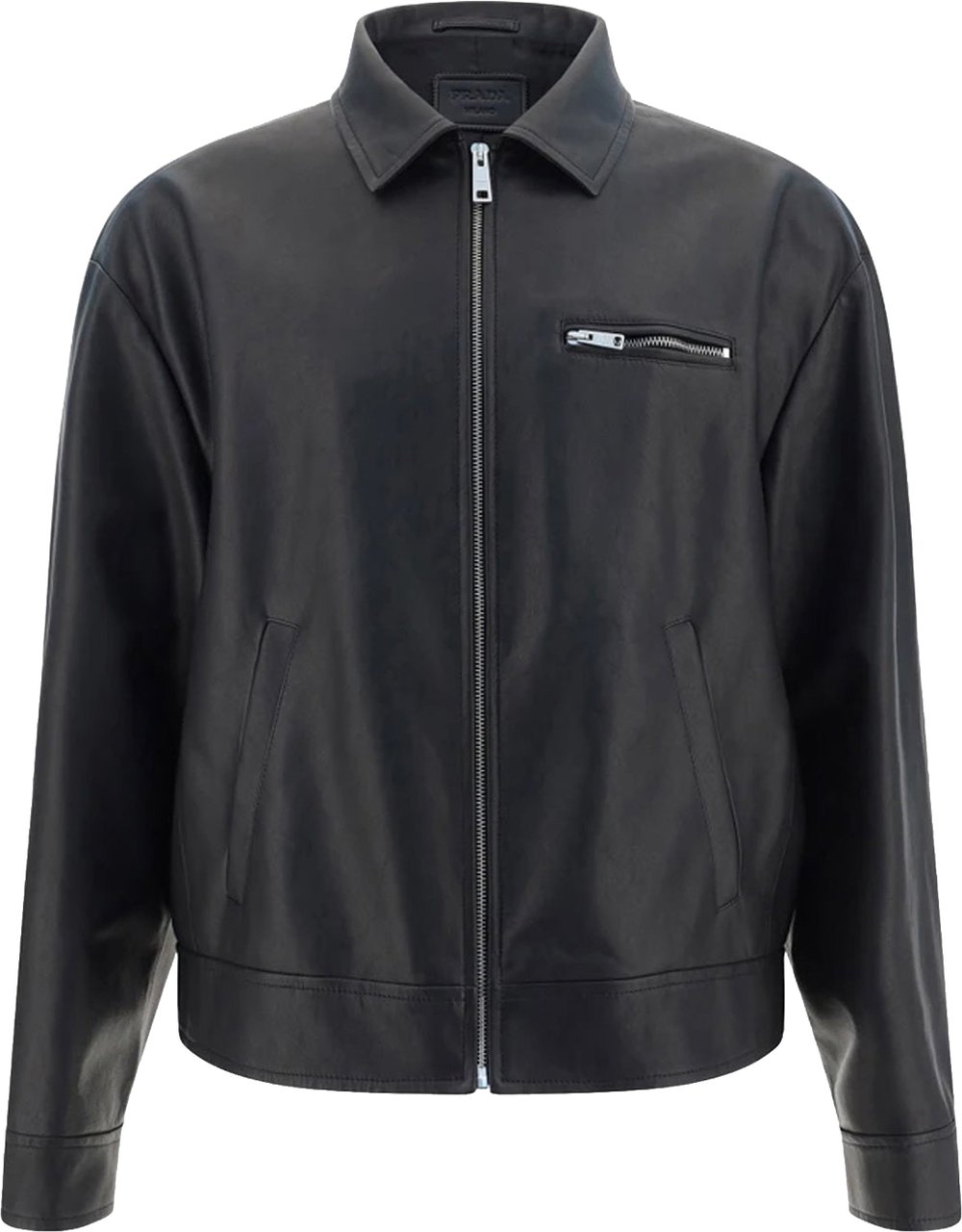 Prada Leather Jacket Zwart
