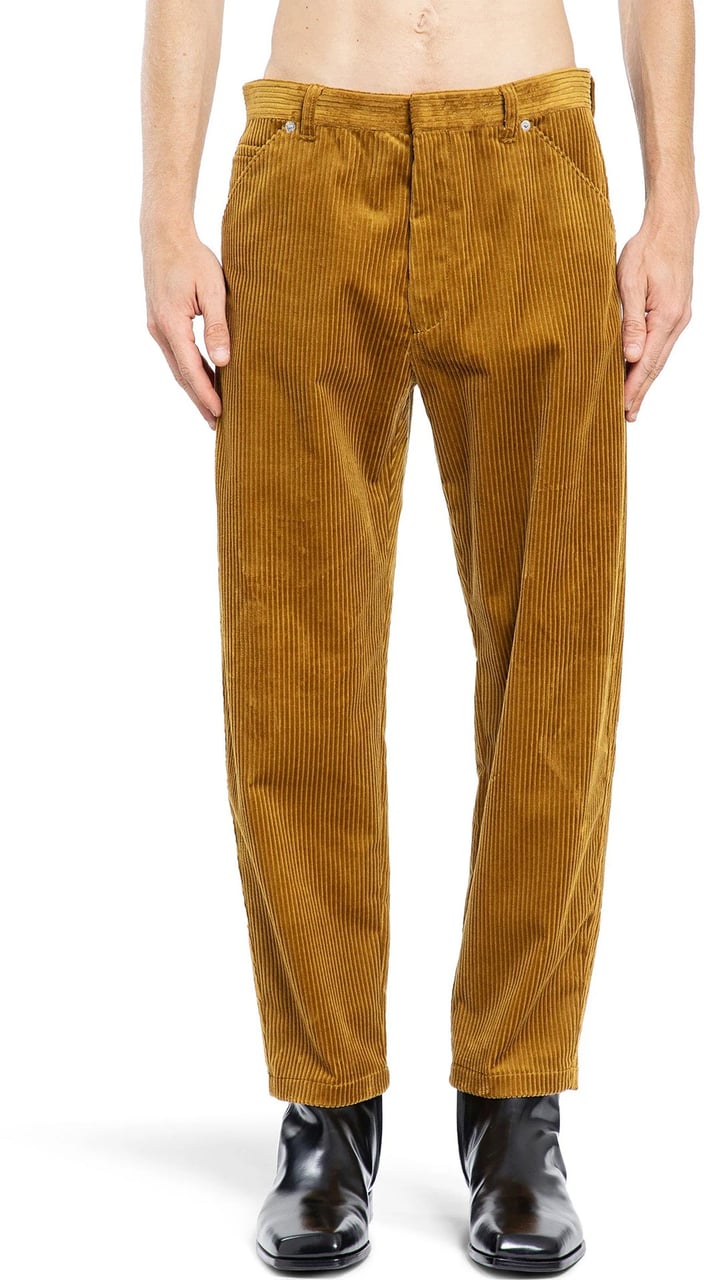 Prada Pinwale Corduroy Trousers Geel