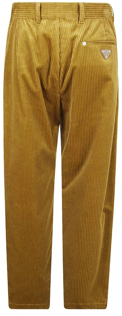 Prada Pinwale Corduroy Trousers Geel