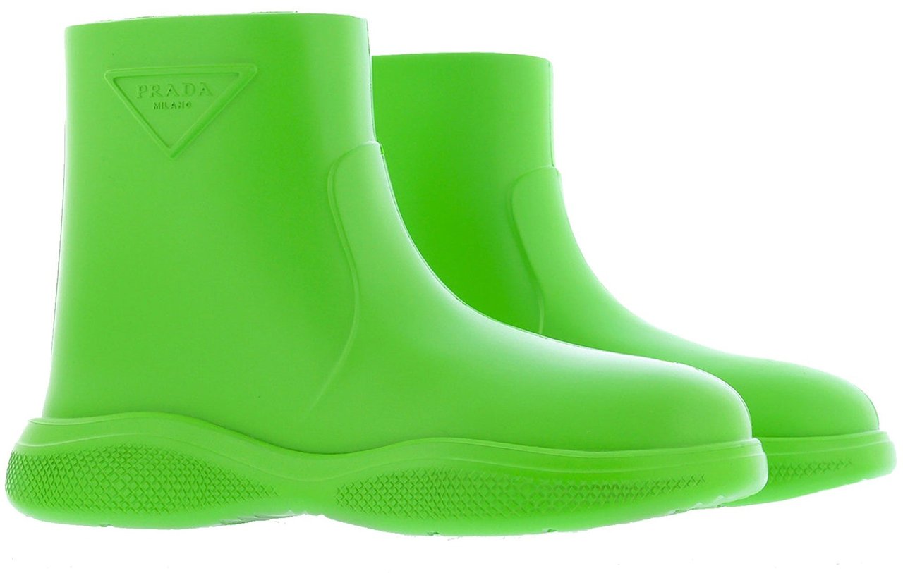 Prada Logo Rubber Boots Groen