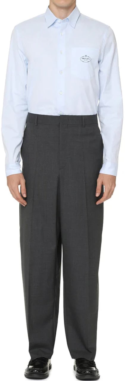 Prada Oxford Cotton Shirt Blauw