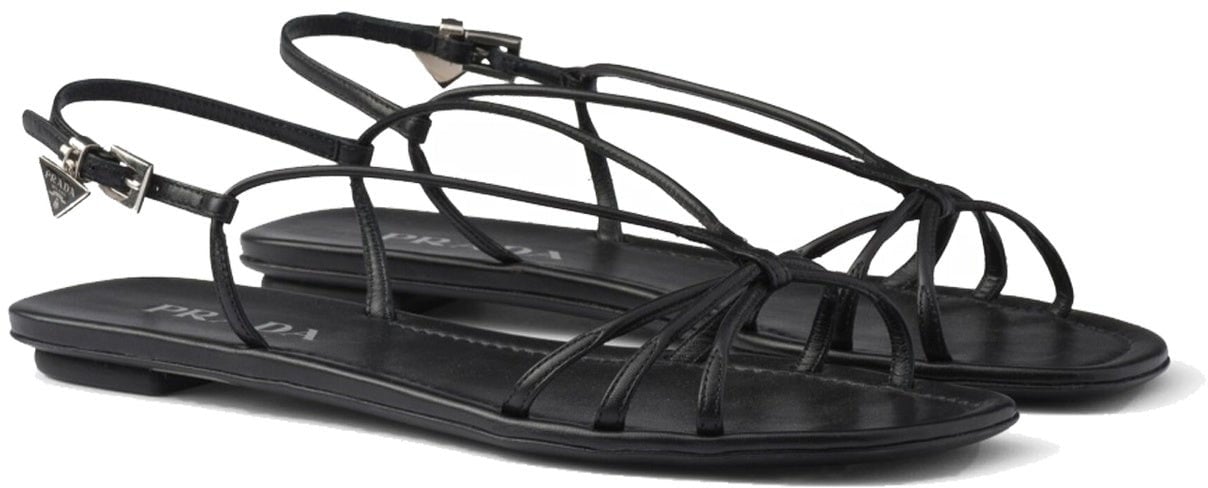 Prada Leather Flat Sandals Divers