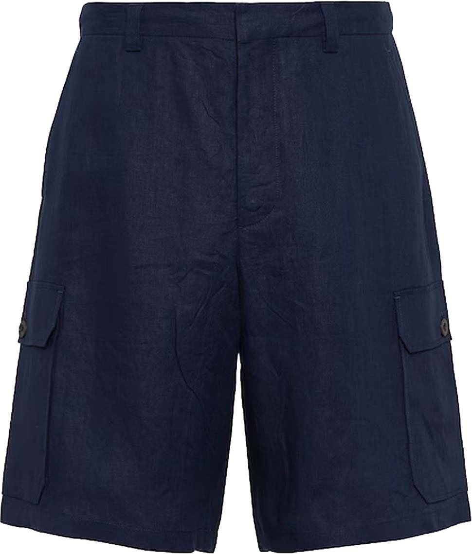 Prada Linen Bermuda Blauw