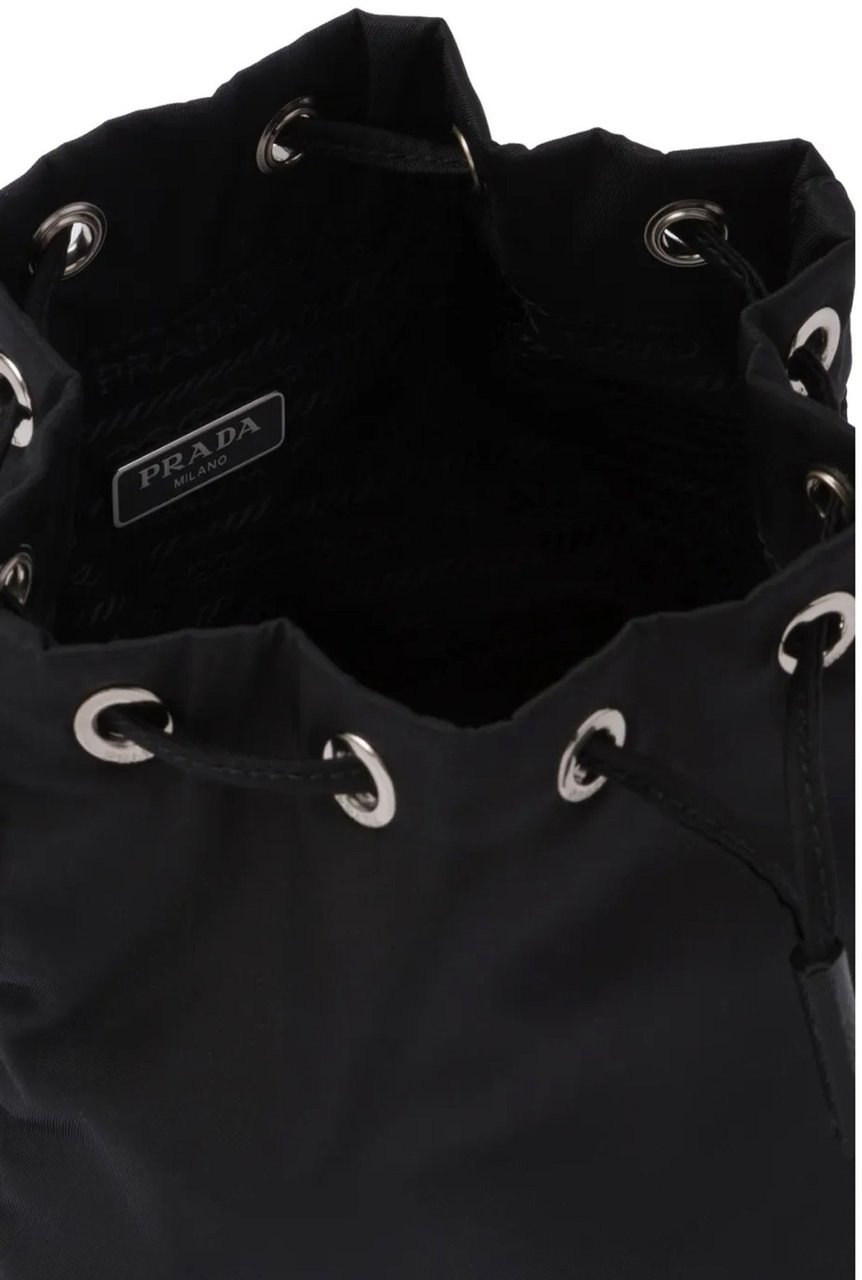 Prada Nylon and Leather Drawstring Pouch Divers