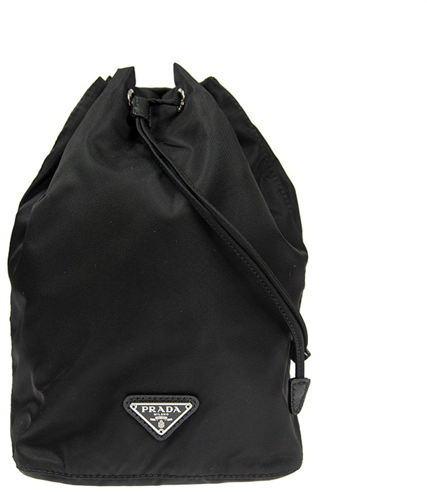 Prada Nylon and Leather Drawstring Pouch Divers
