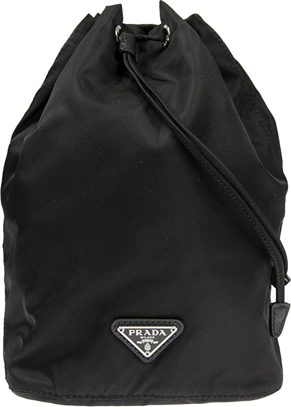 Prada Nylon and Leather Drawstring Pouch Divers