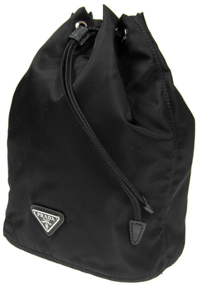 Prada Nylon and Leather Drawstring Pouch Divers