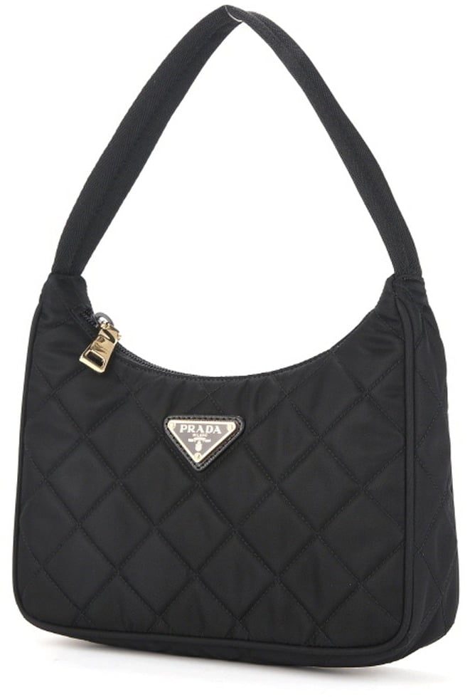 Prada Re-Nylon Quilted Shoulder Bag Zwart
