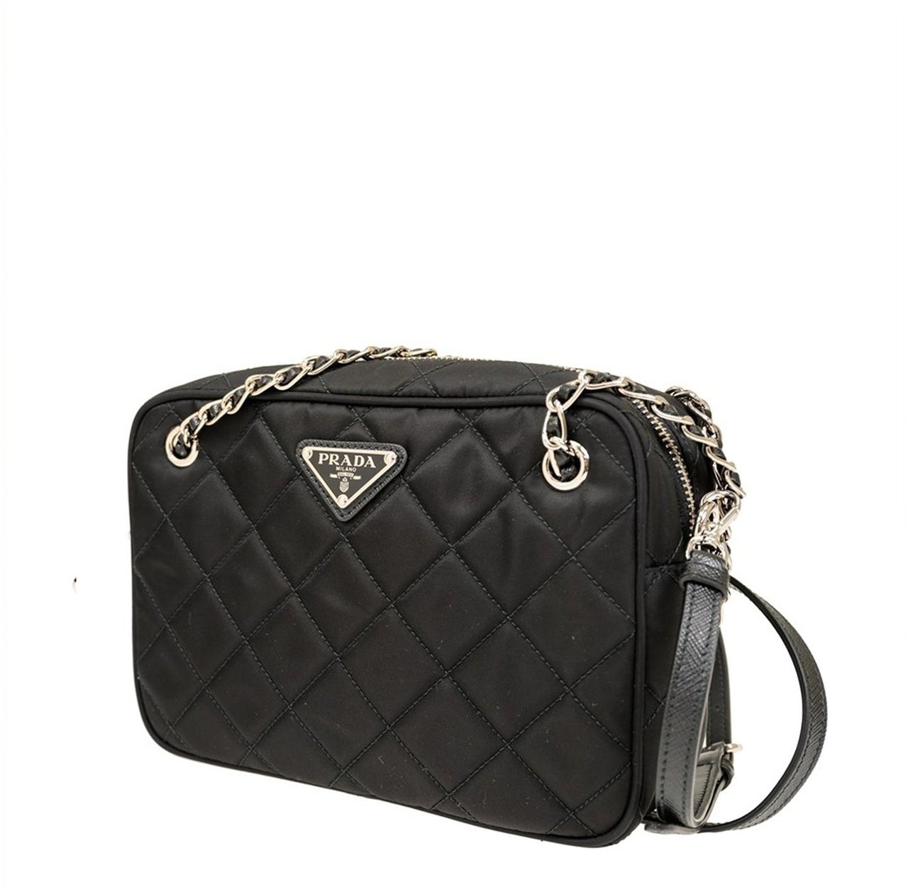 Prada Quilted Medium Crossbody Bag Zwart