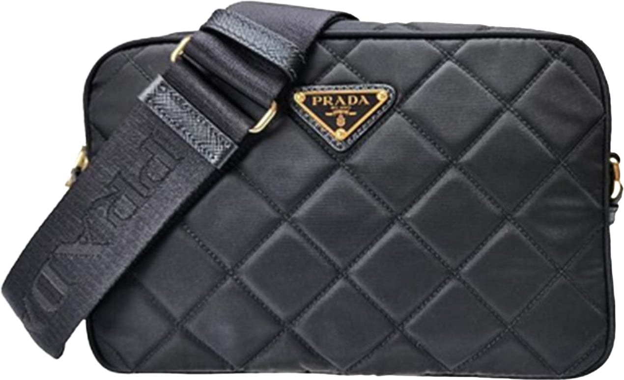 Prada Quilted Nylon Camera Bag Zwart