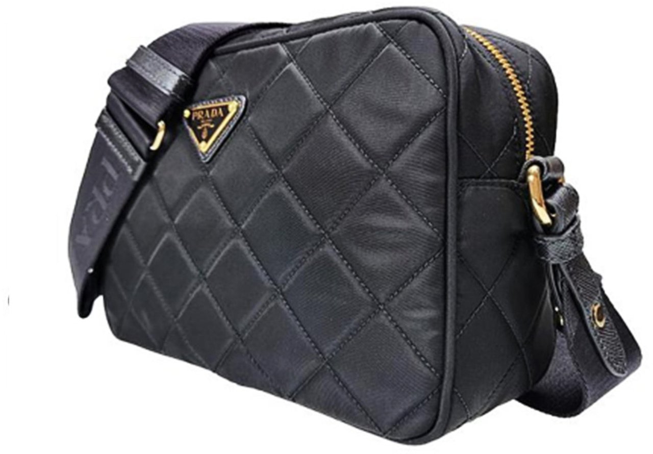 Prada Quilted Nylon Camera Bag Zwart