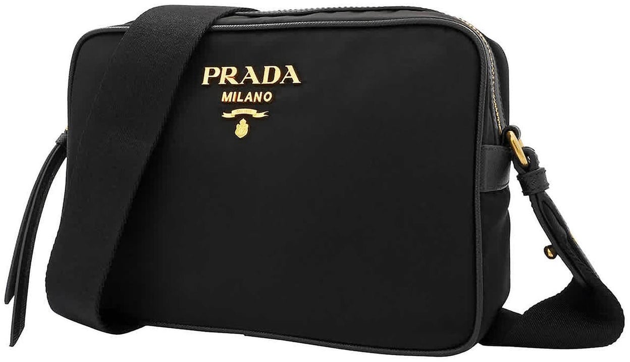 Prada Nylon Logo Camera Bag Zwart