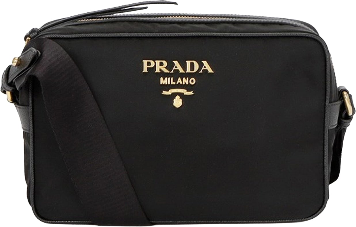 Prada Nylon Logo Camera Bag Zwart