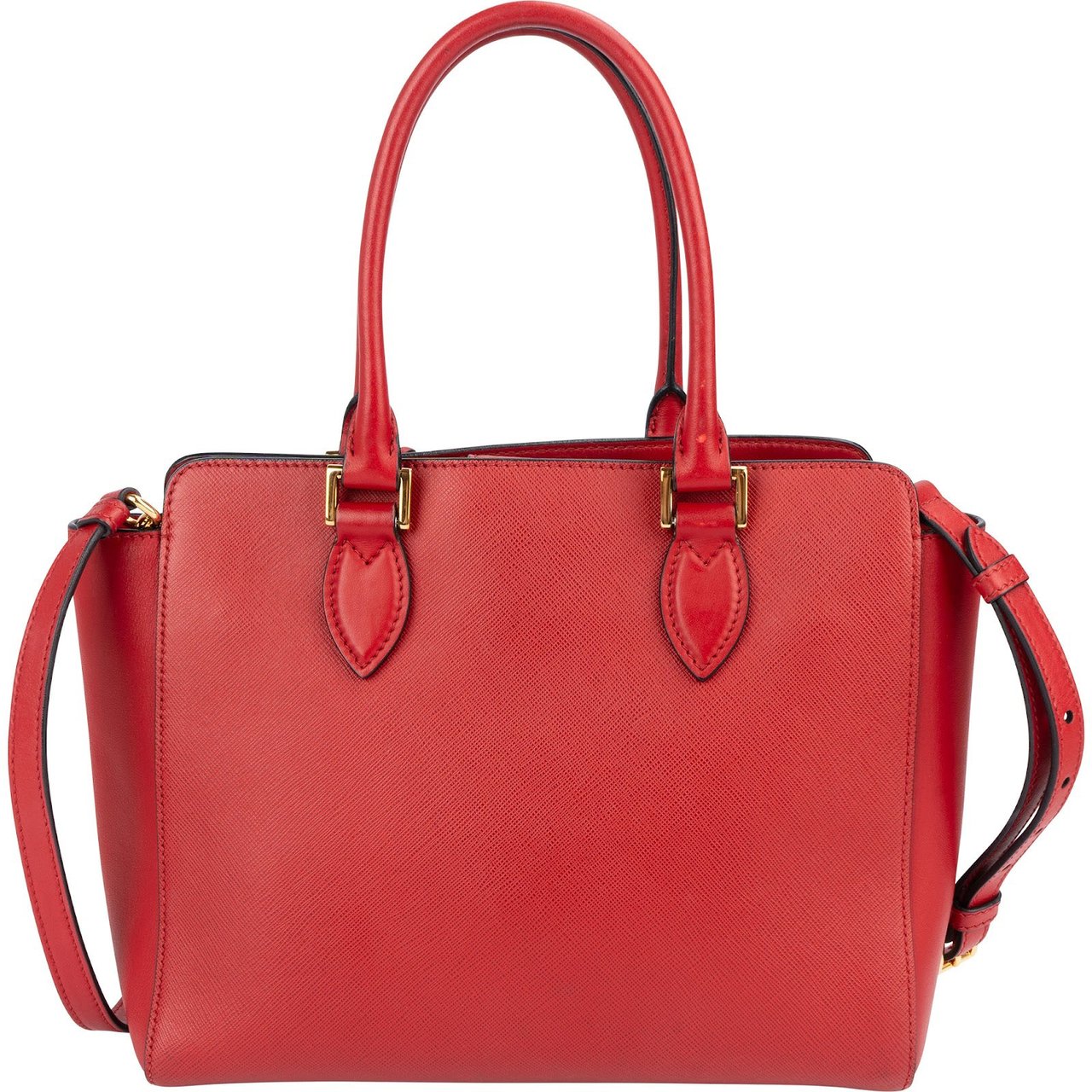 Prada Prada Saffiano Leather Tote Handbag Rood
