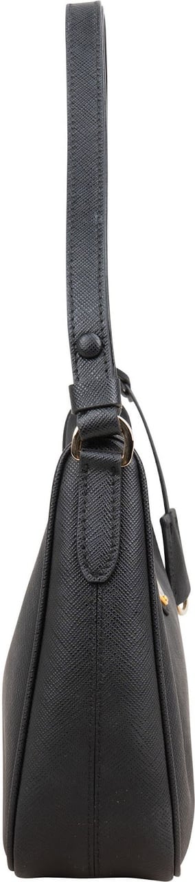 Prada Prada Saffiano Leather Triangle Re-Edition 2005 Shoulder Bag Zwart