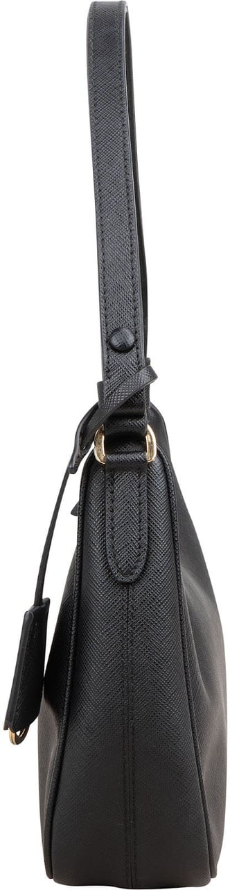 Prada Prada Saffiano Leather Triangle Re-Edition 2005 Shoulder Bag Zwart