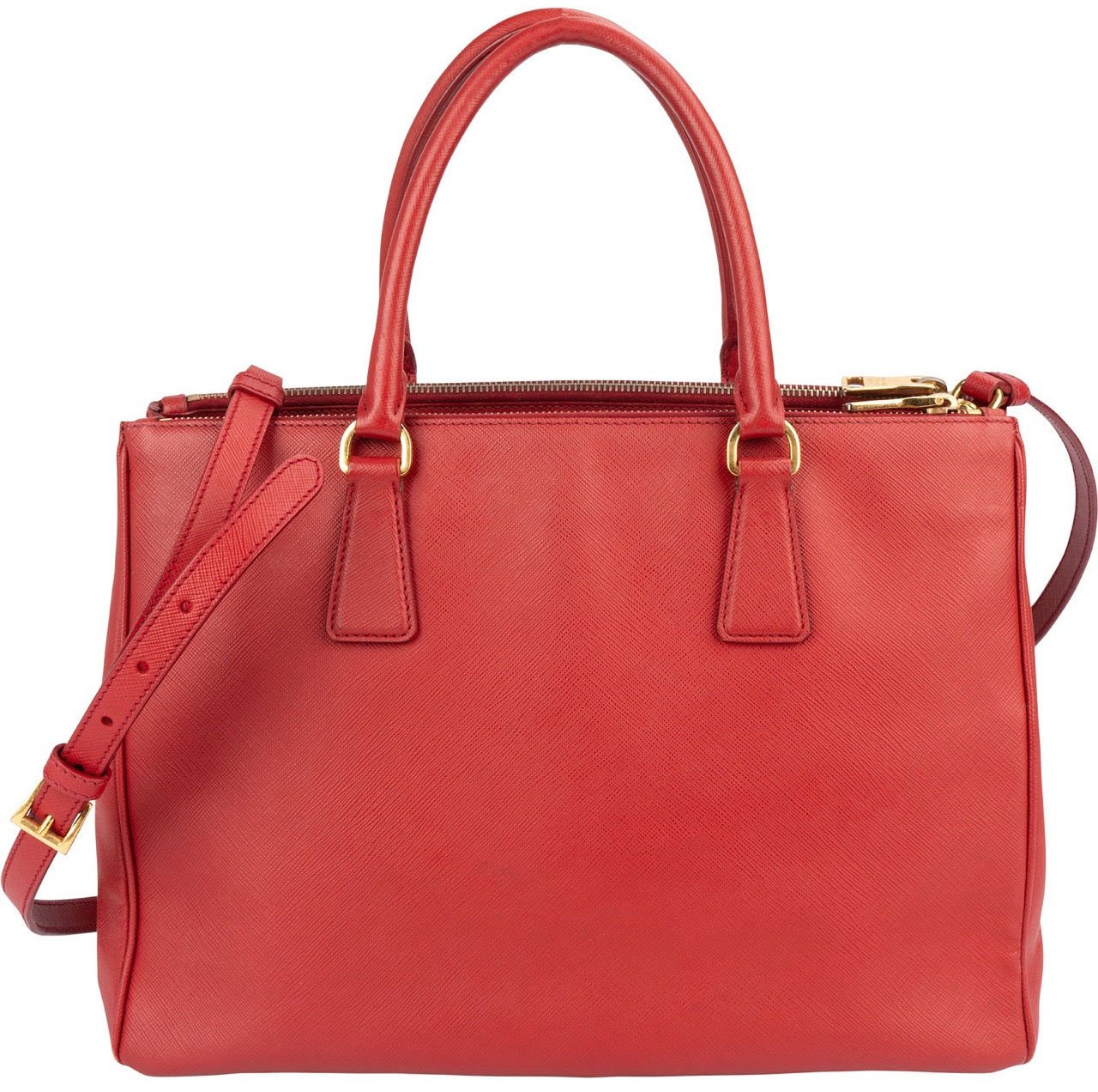 Prada Rouge Saffiano Leather Galleria Handbag Rood