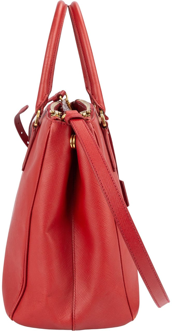Prada Rouge Saffiano Leather Galleria Handbag Rood