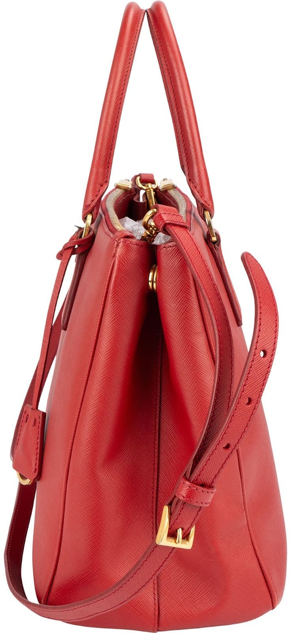 Prada Rouge Saffiano Leather Galleria Handbag Rood