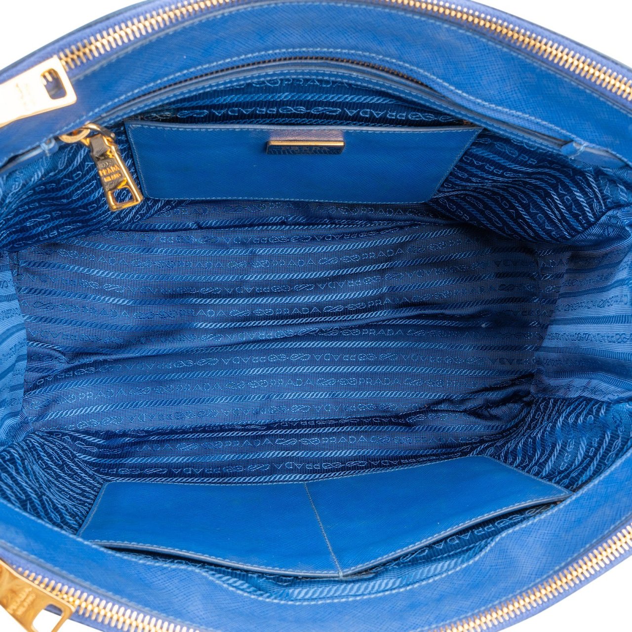 Prada Saffiano Leather Galleria Tote Handbag Blauw