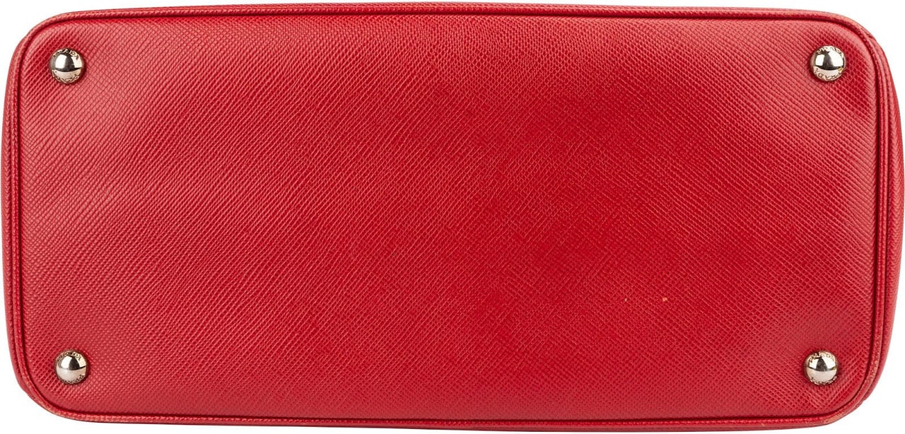 Prada Prada Red Saffiano Leather Double Handbag Rood