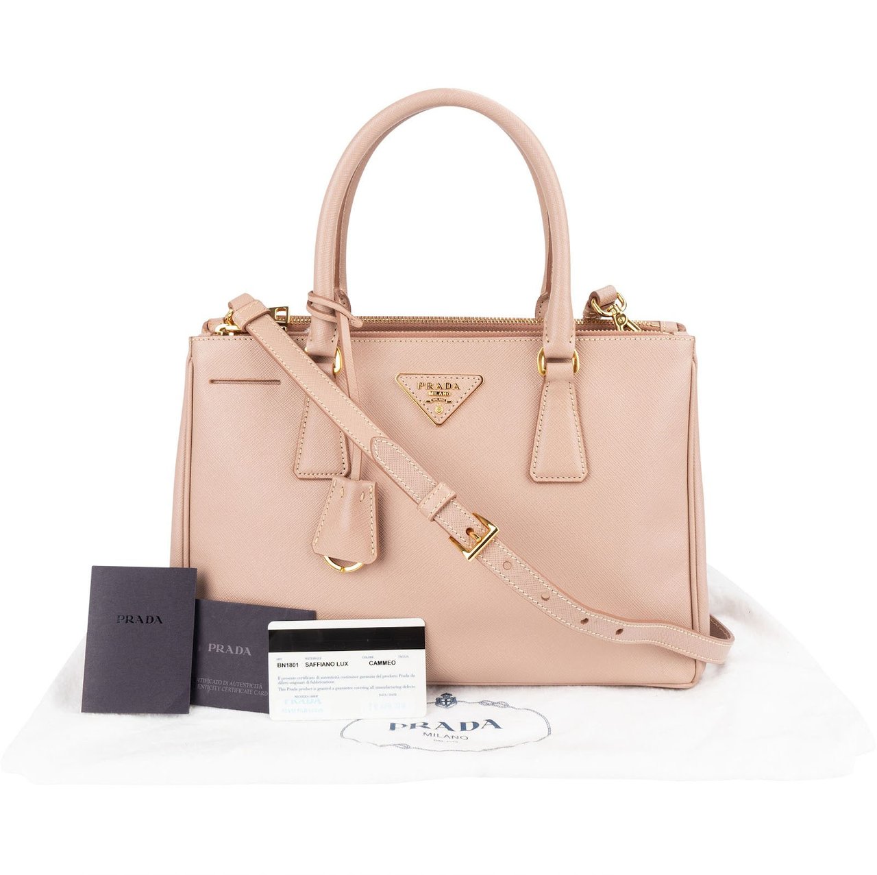 Prada Prada Saffiano Leather Galleria Handbag Rood