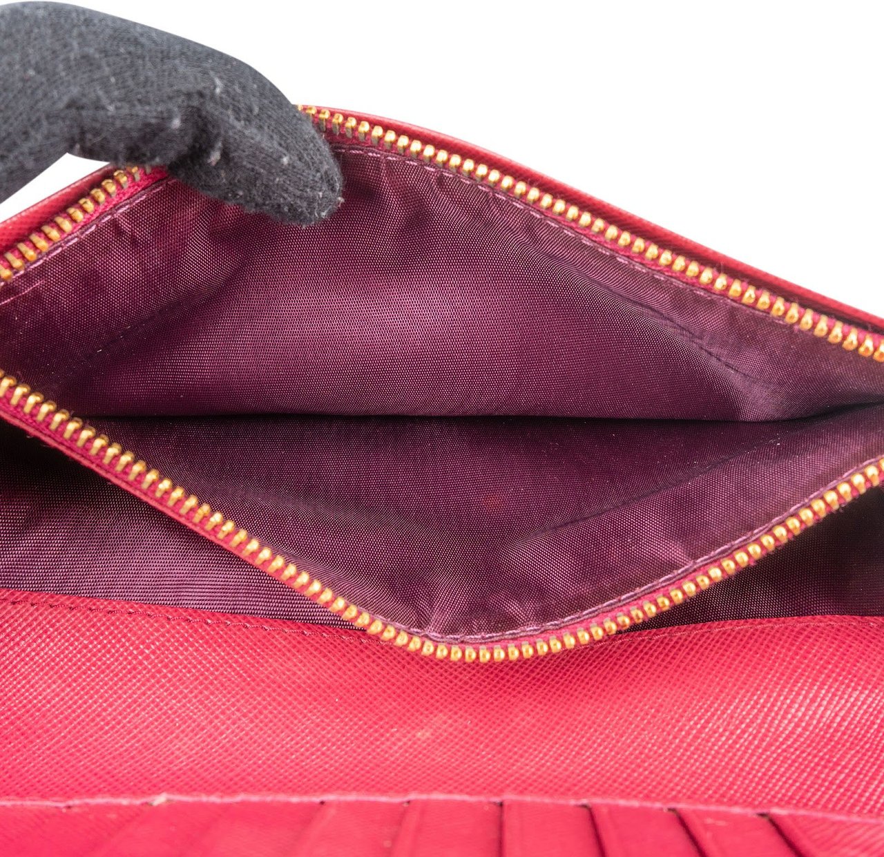 Prada Saffiano Leather Continental Flap Wallet Rood