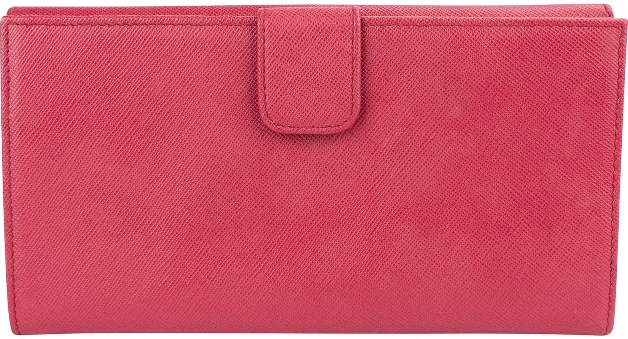 Prada Saffiano Leather Continental Flap Wallet Roze