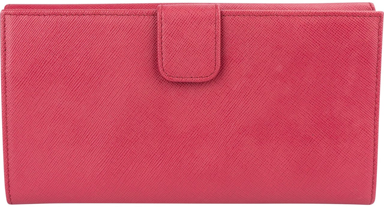 Prada Saffiano Leather Continental Flap Wallet Rood